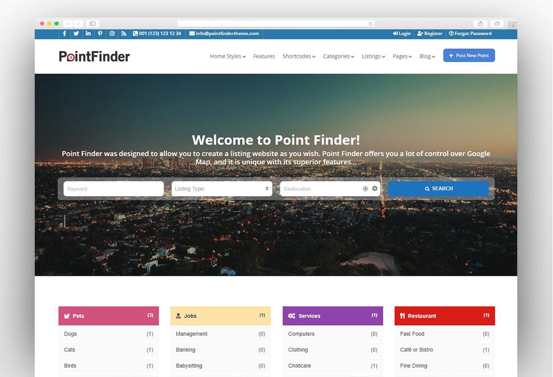 PointFinder | Directory & Listing WordPress Theme
