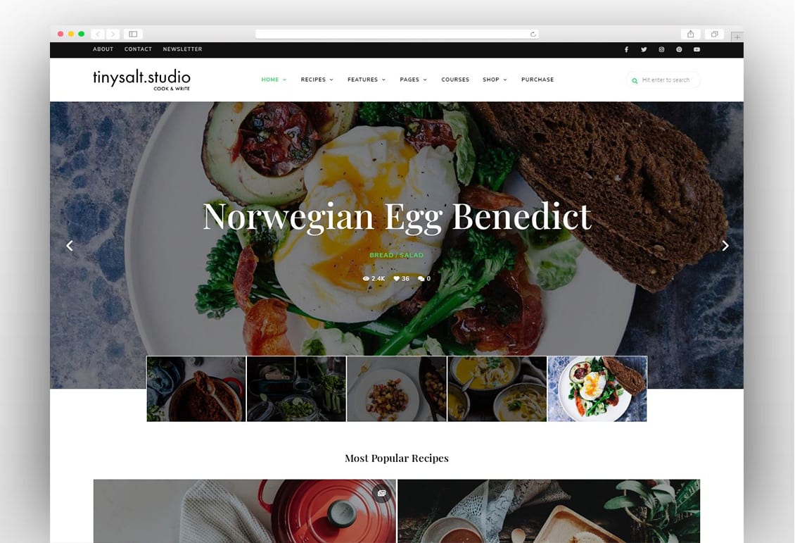 TinySalt - Personal Food Blog WordPress Theme