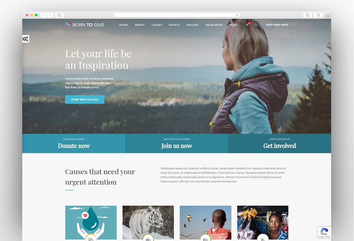 Born To Give - Charity Crowdfunding Responsive WordPress Theme