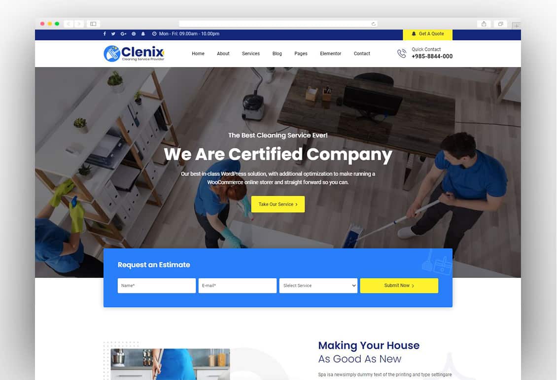 Clenix - Cleaning Services WordPress Theme