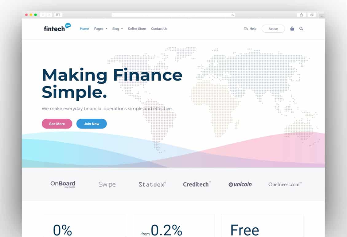 Fintech WP - Financial Technology and Services WordPress Theme