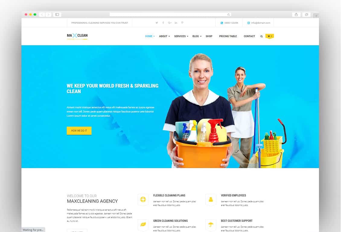 Max Cleaners & Movers - Cleaning Business Company WordPress Theme