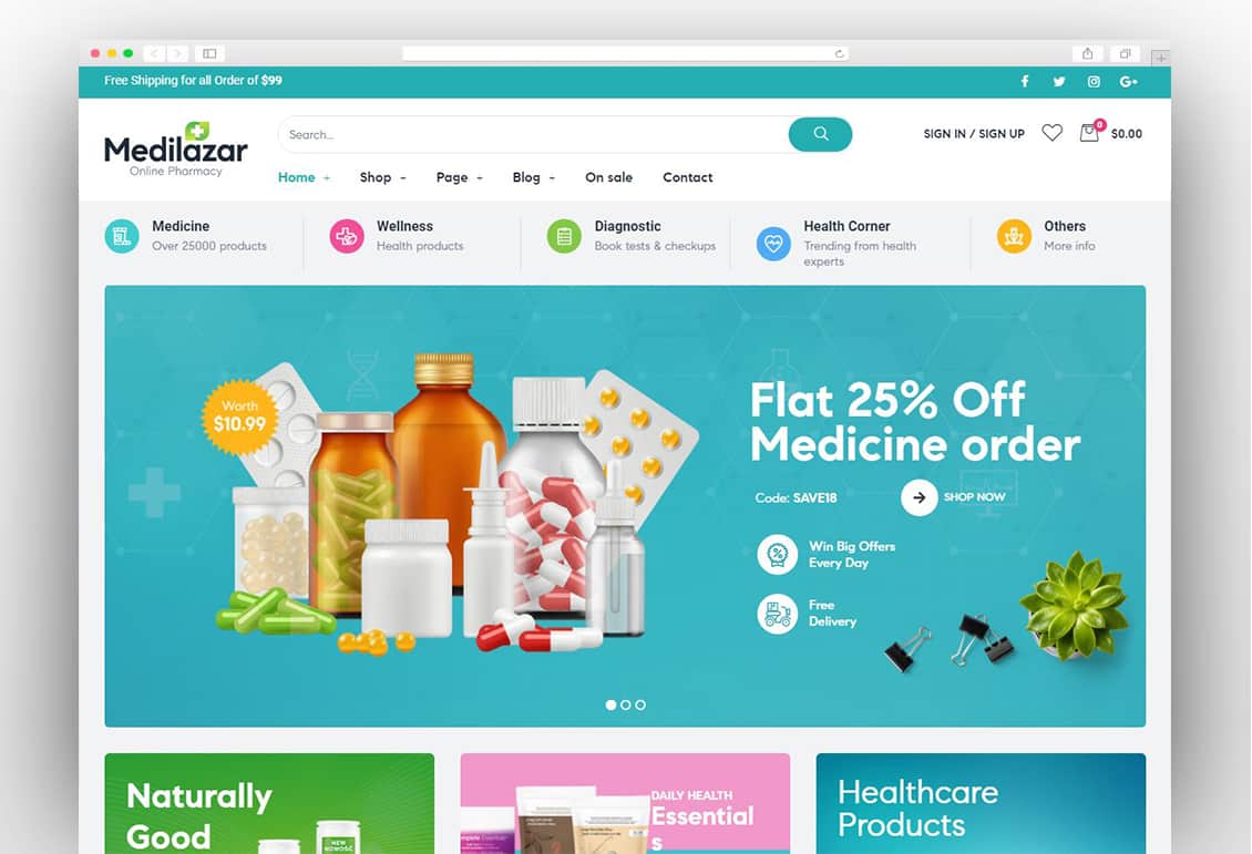 Medilazar - Pharmacy WooCommerce WordPress Theme