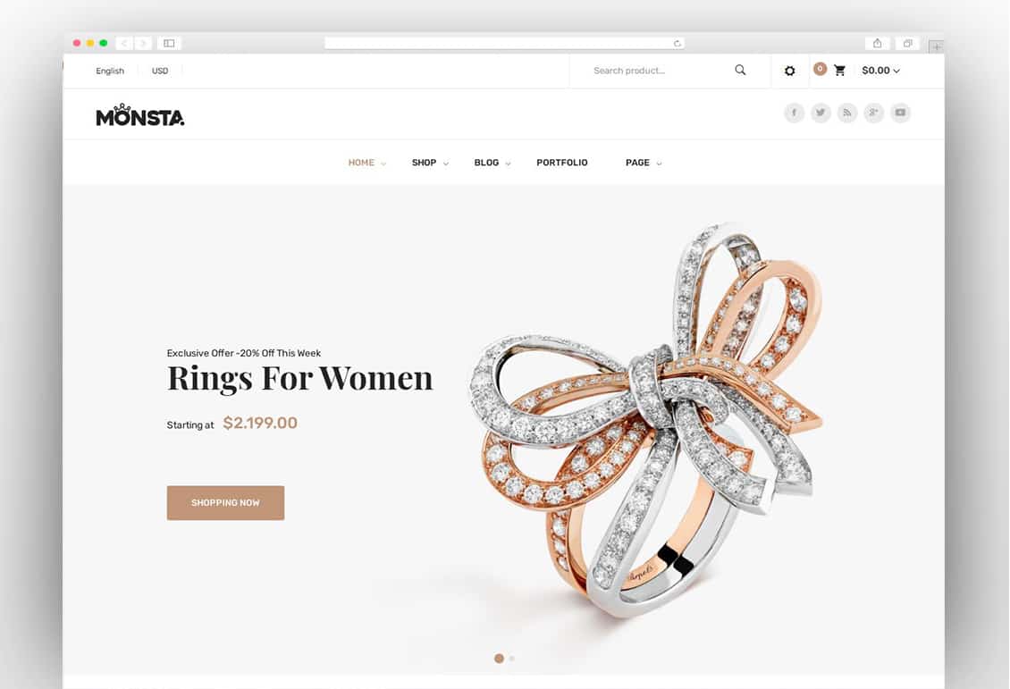 Monsta - Jewelry Theme for WooCommerce WordPress