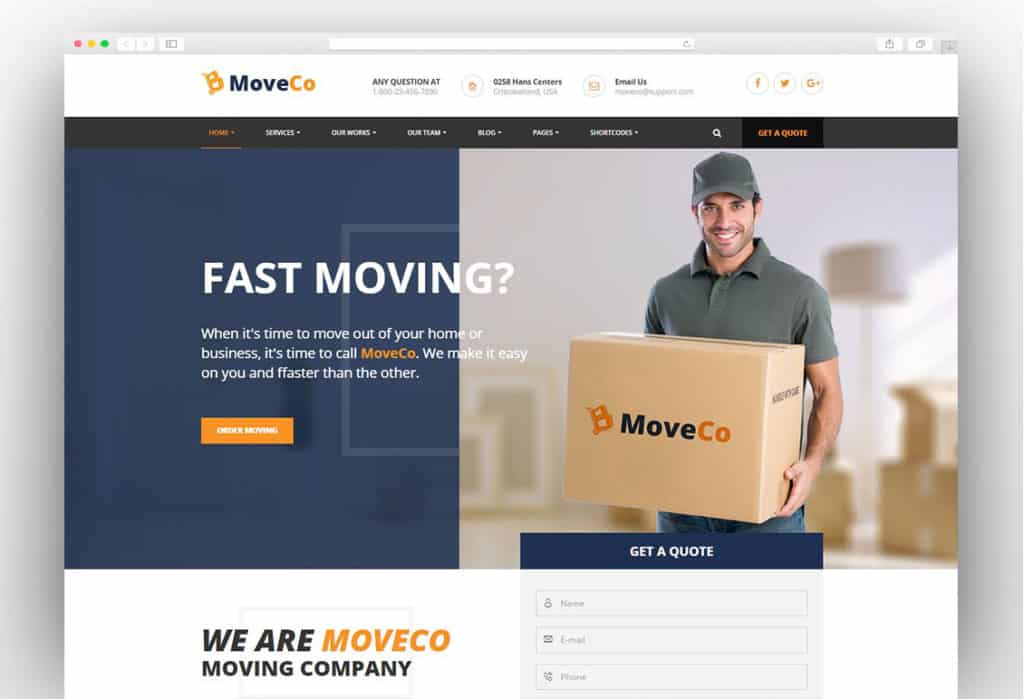 MoveCo - Logistics Company WordPress Theme