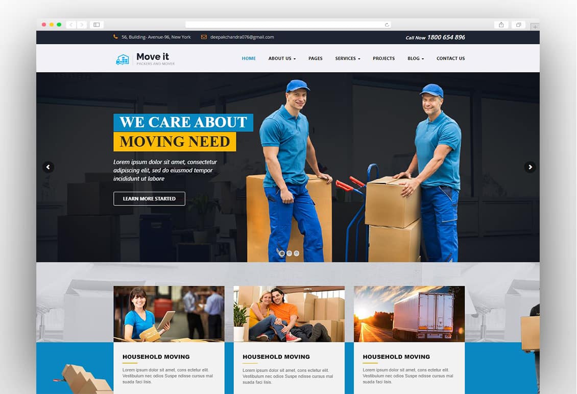 MoveIt - Movers, Relocation, Transportation Company WordPress Theme