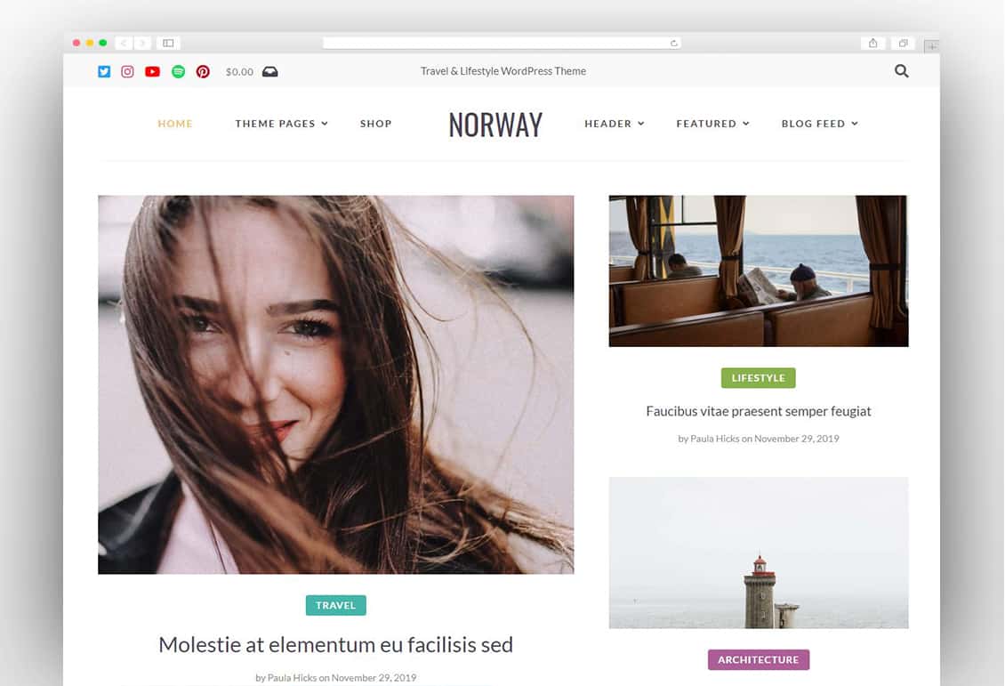 Norway - Travel Blog WordPress Theme