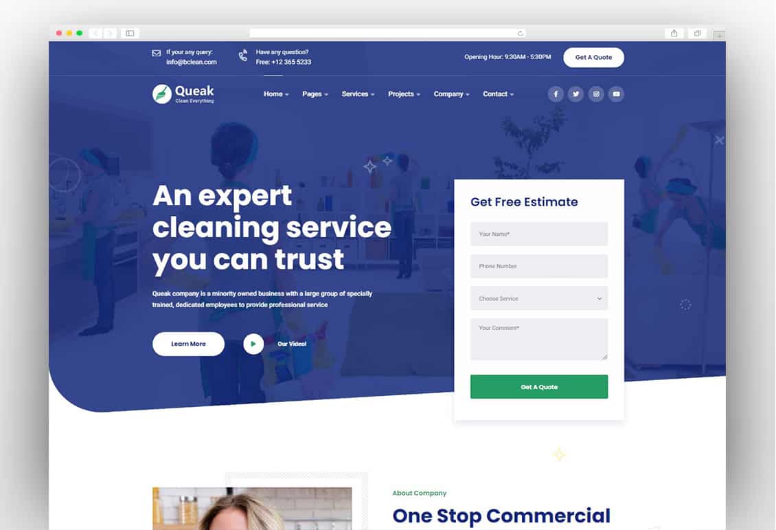 Queak - Cleaning Services WordPress Theme
