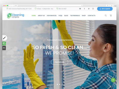 Cleaning Services WordPress Theme + RTL