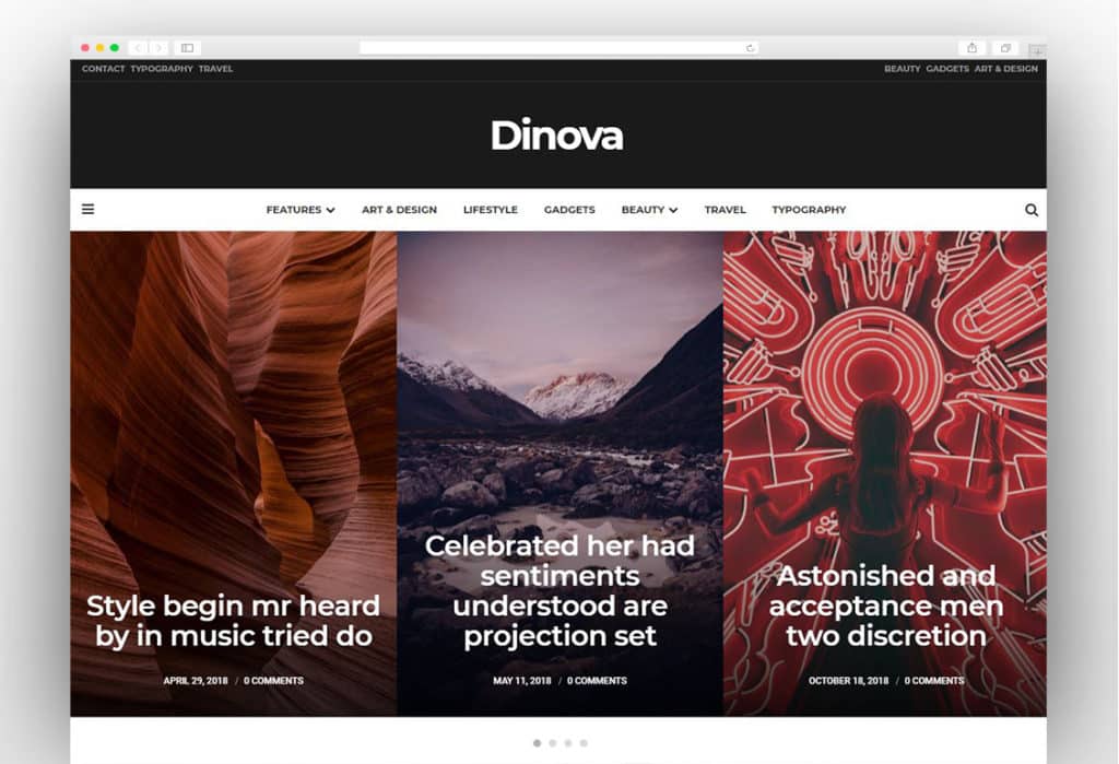 Dinova - Alternative Magazine Gutenberg Theme