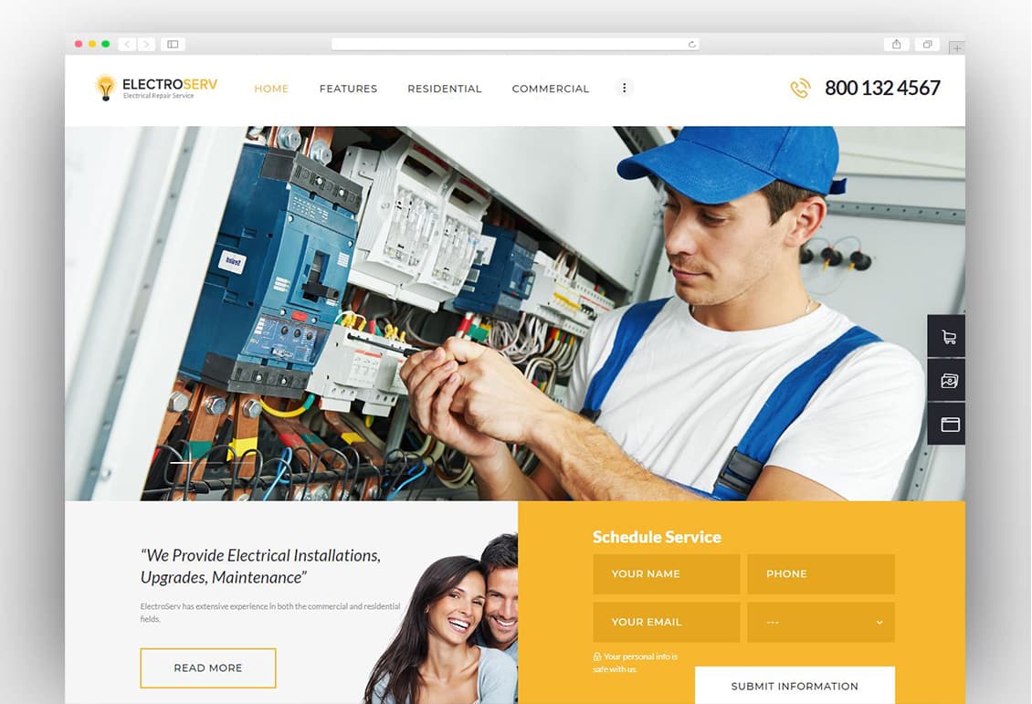 ElectroServ | Electrical Repair Service WordPress Theme