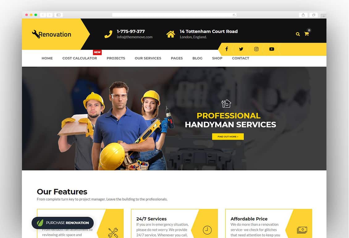 Renovation - Repair Service, Home Maintenance Elementor WP Theme