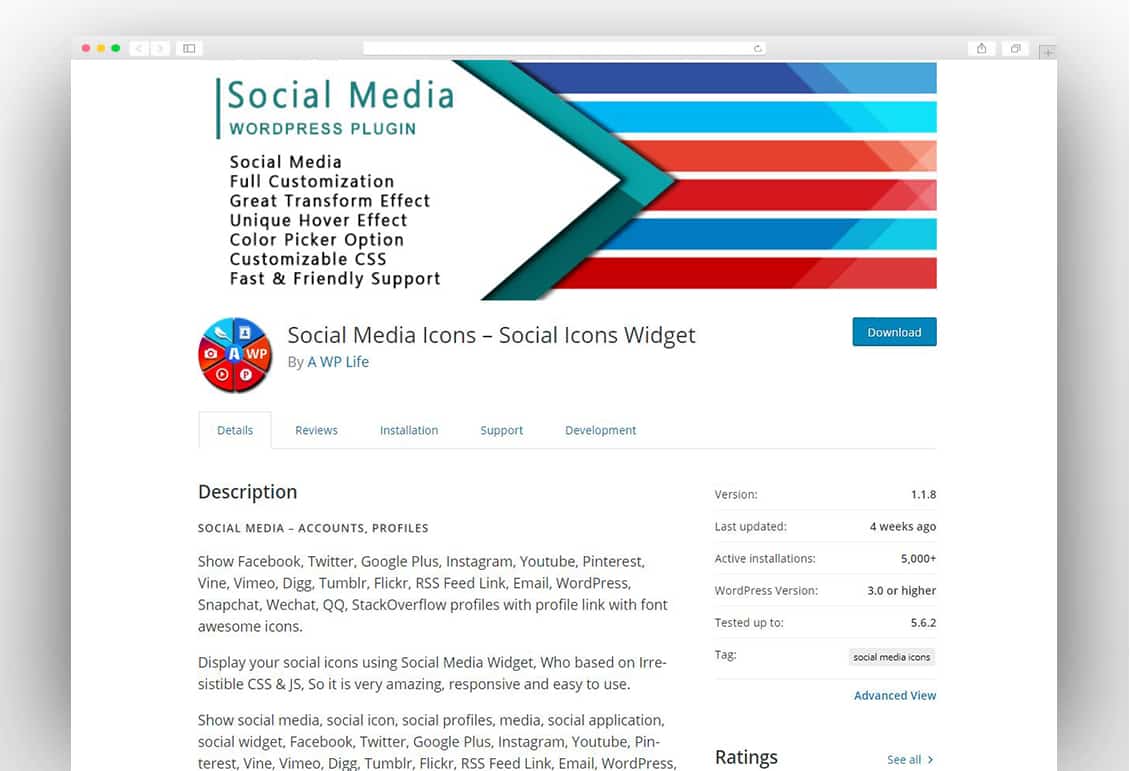 Social Media Icons – Social Icons Widget