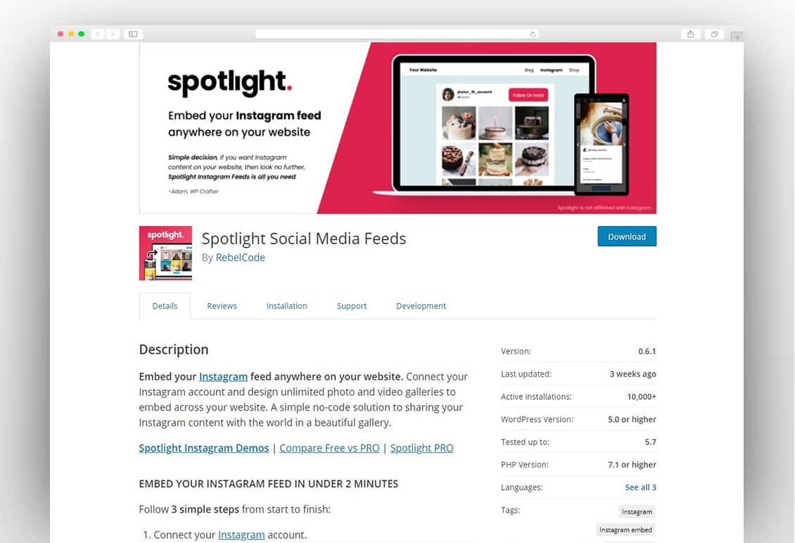 Spotlight Social Media Feeds