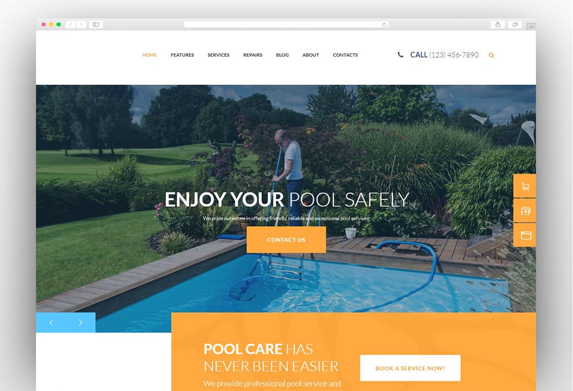 Swimming Pool Maintenance & Cleaning Services WordPress Theme
