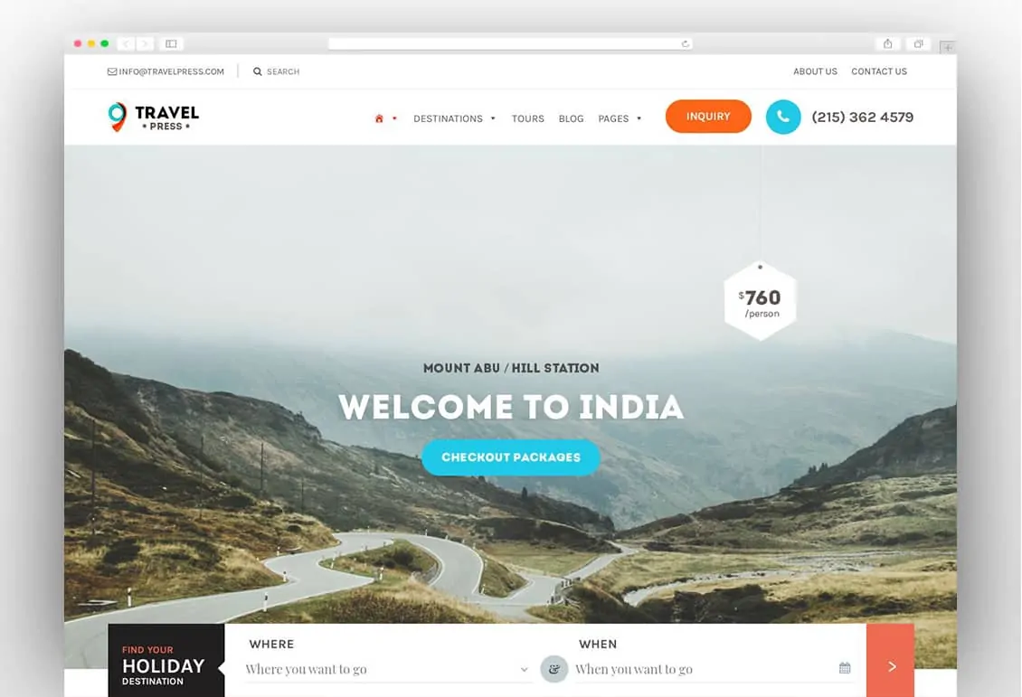 Travel Agency WordPress Theme