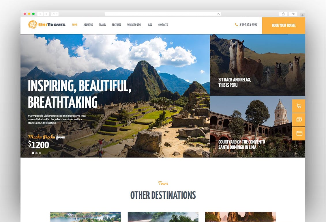 UniTravel | Travel Agency & Tourism Bureau WordPress Theme