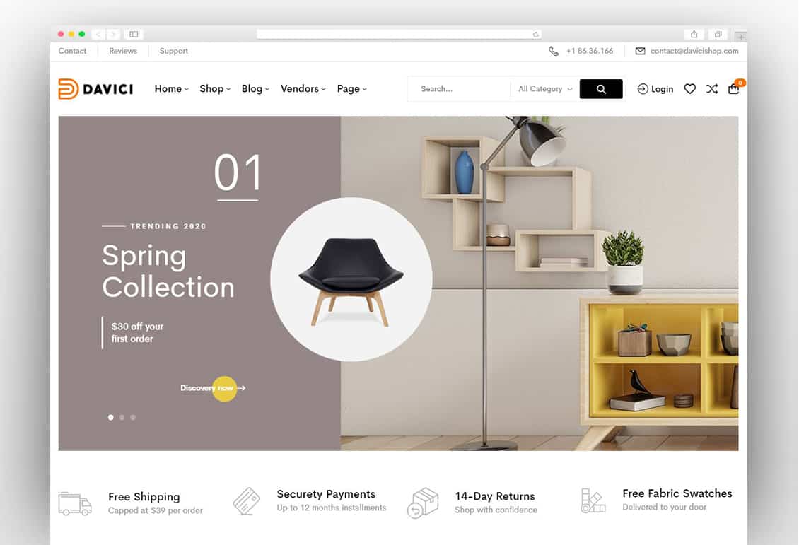 Davici – Furniture WooCommerce WordPress Theme