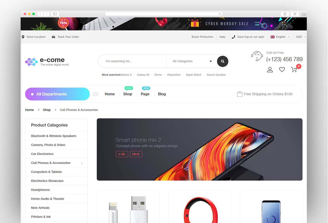 Ecome - Electronics Store WooCommerce Theme - RTL Supported