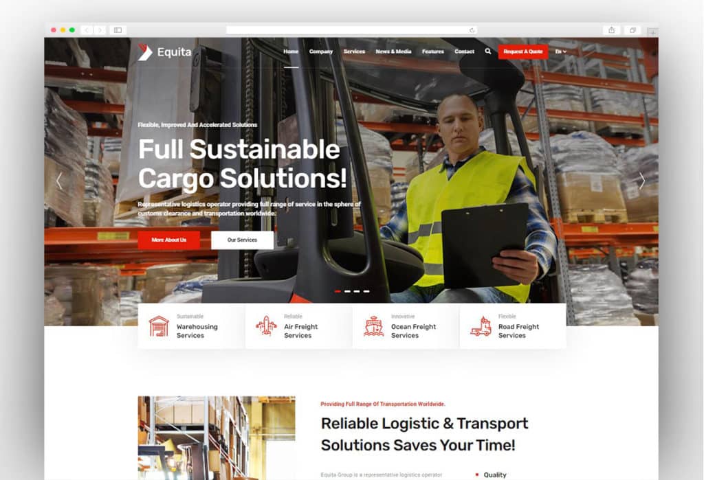 Equita - Logistics Cargo WordPress Theme