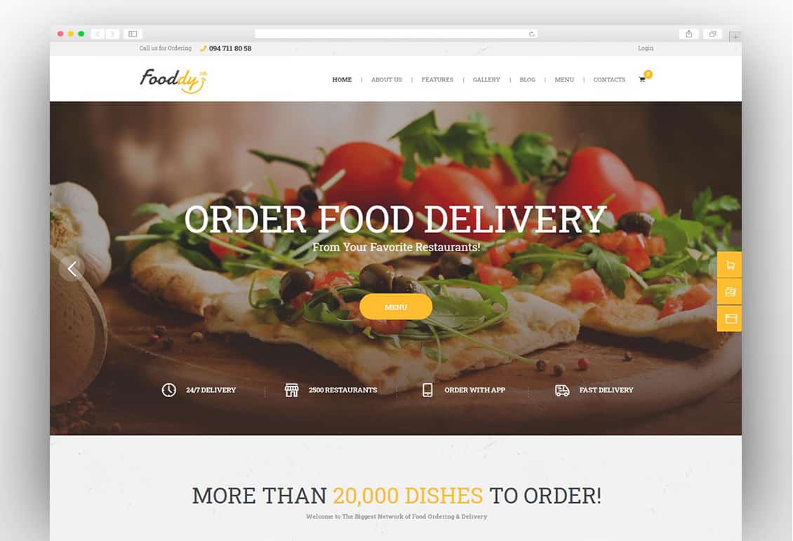 Fooddy 24/7 - Food Ordering & Delivery WordPress Theme + RTL