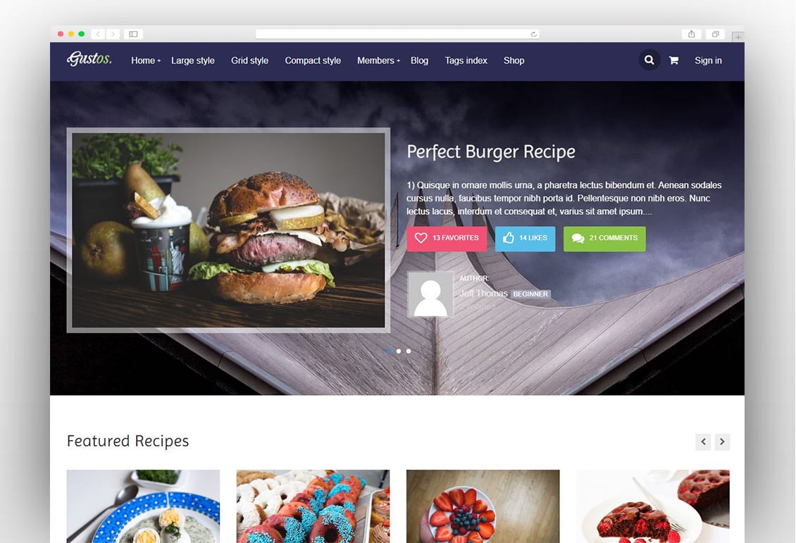Gustos - Community-Driven Food Recipes with Front-end Submission System