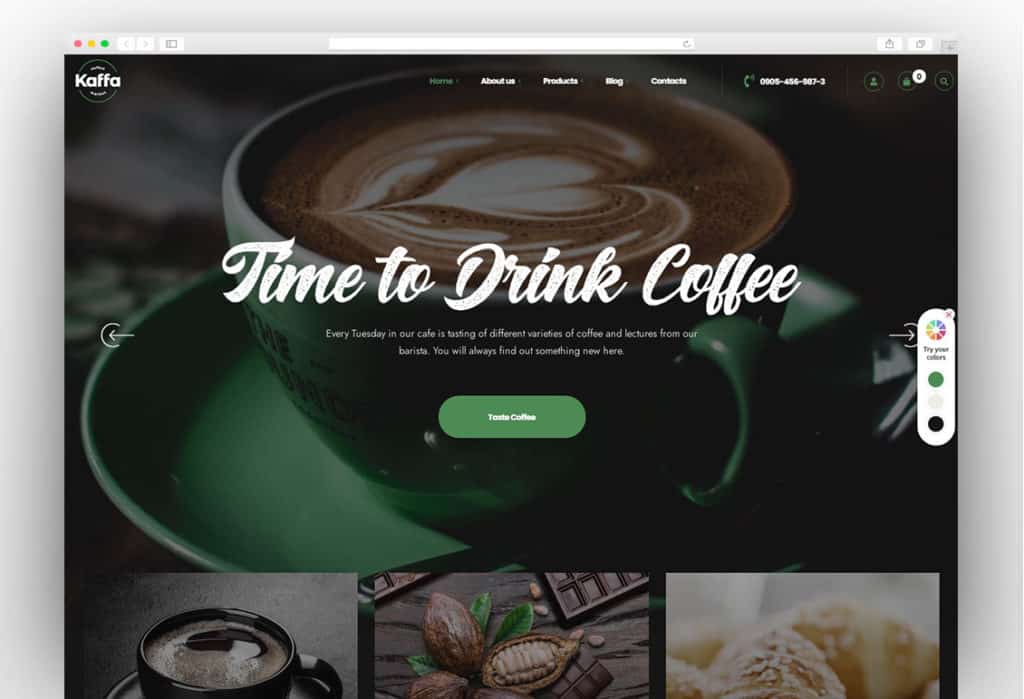 Kaffa - Cafe & Coffee Shop WordPress Theme + RTL