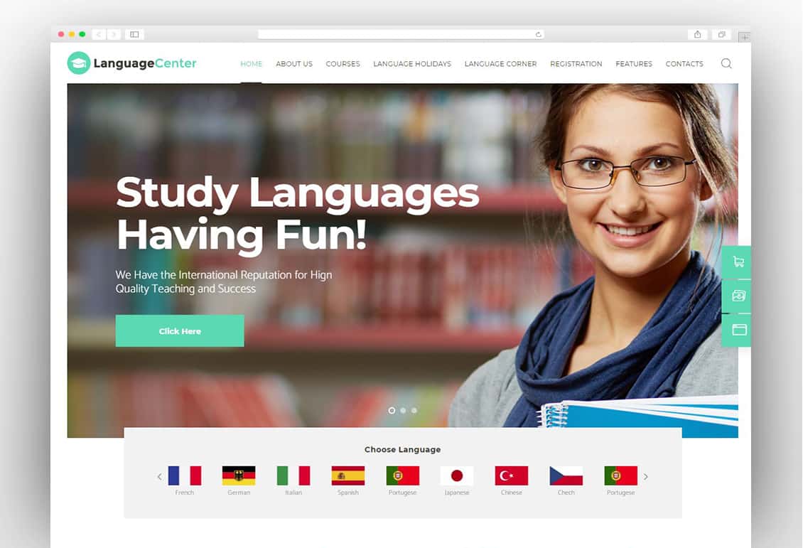 Language Center & Online School Education WordPress Theme