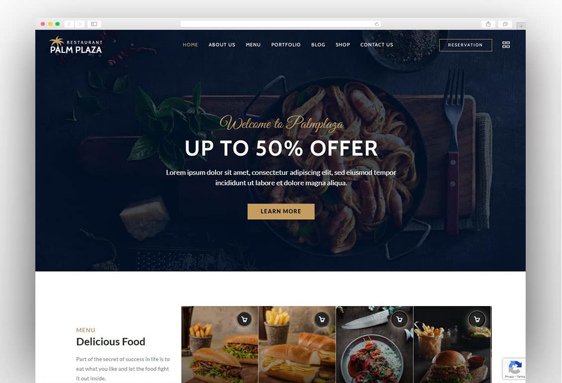 Palmplaza - Restaurant & Cafe WordPress Theme