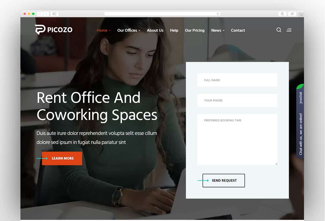 Picozo - Coworking and Office Space WordPress Theme