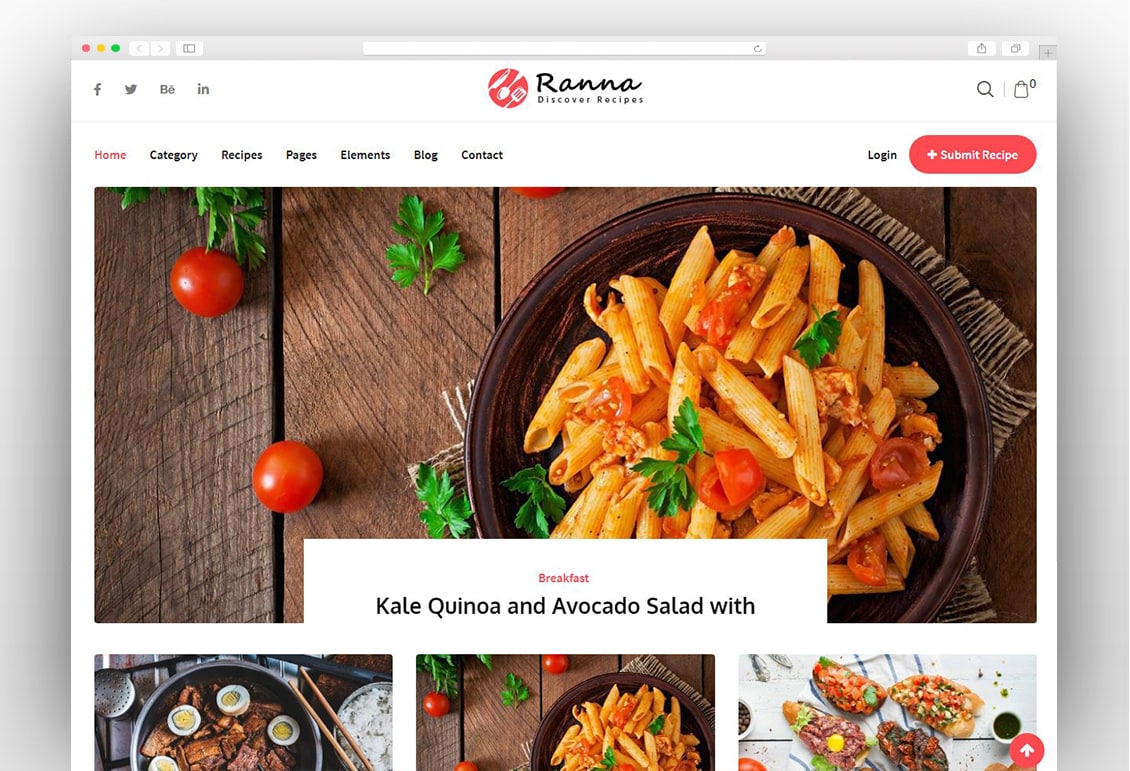 Ranna - Food & Recipe WordPress Theme