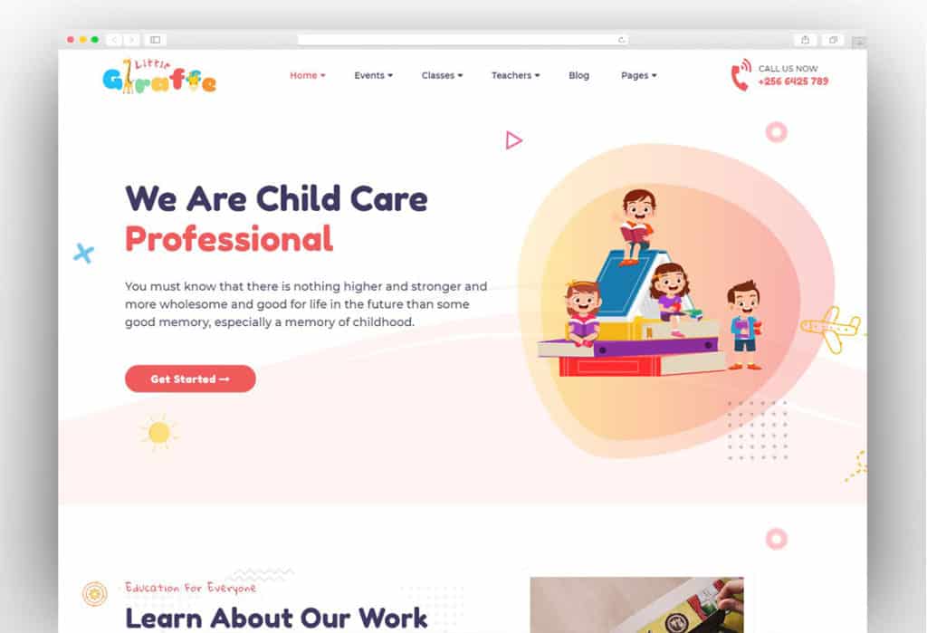 Giraffe - Kindergarten Education WordPress Theme