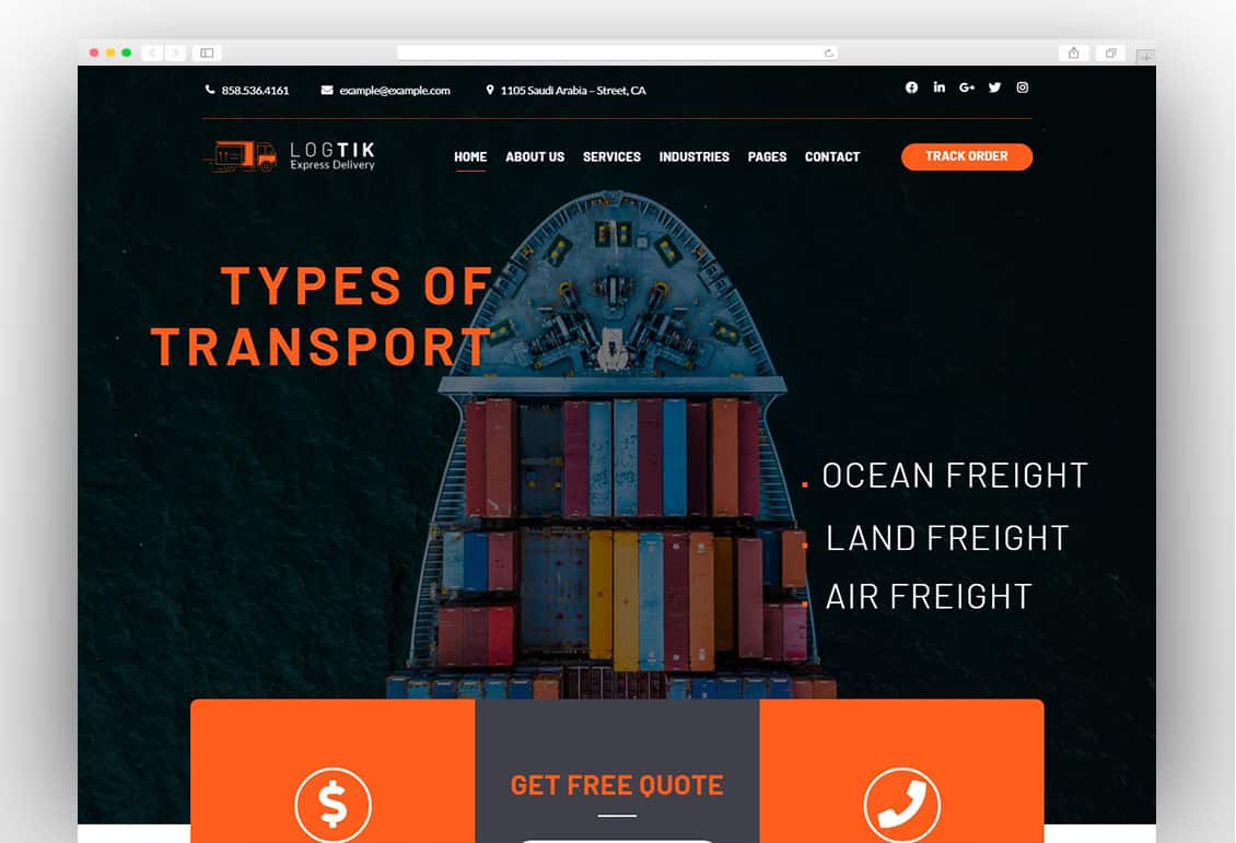 Logtik | Logistics, Cargo and Transportation WordPress Theme