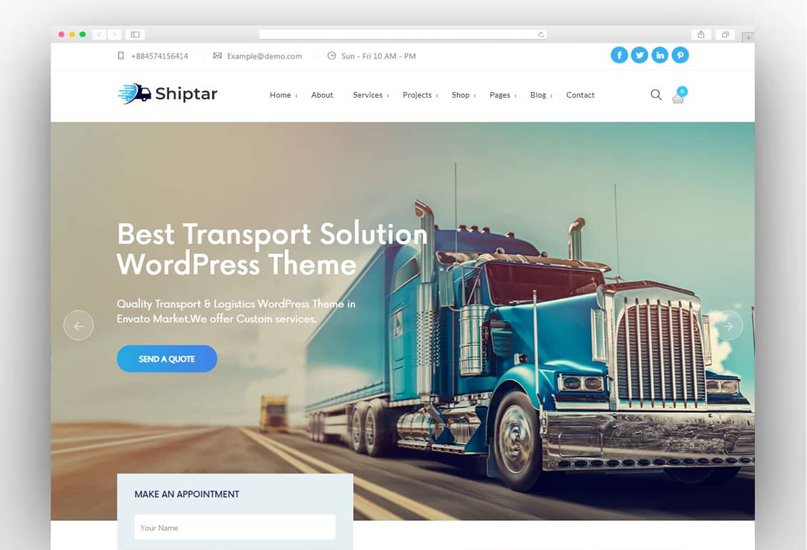 Transcargo Transportation - Tema WordPress