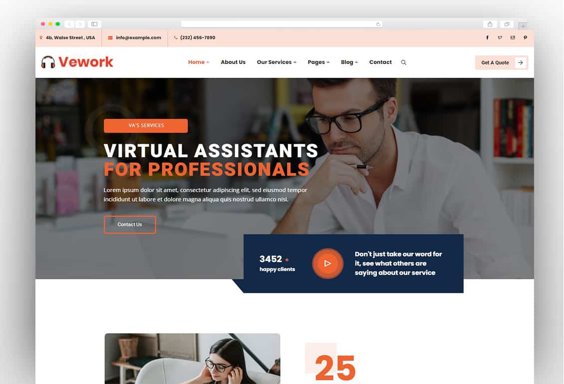 Vework - Virtual Assistant WordPress Theme