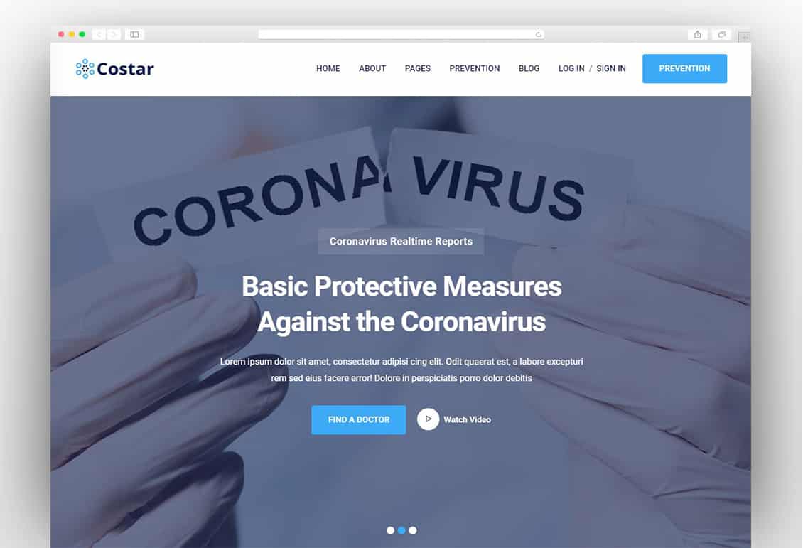 Costar - Coronavirus (COVID-19) Medical Prevention HTML Template