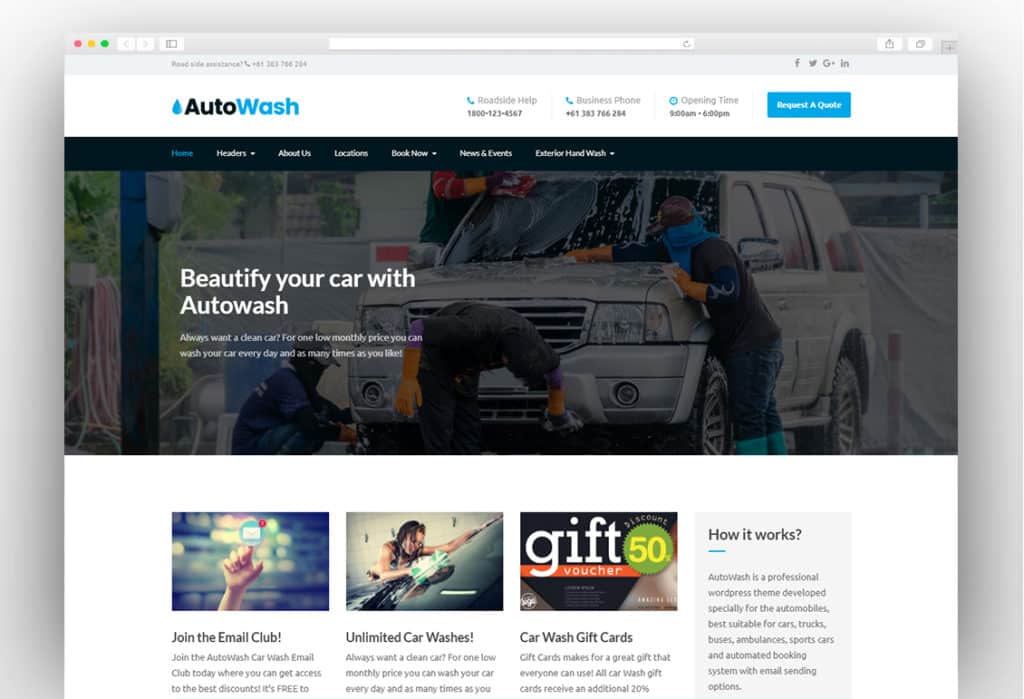 AutoWash -Car | Automobiles Washing WordPress Theme