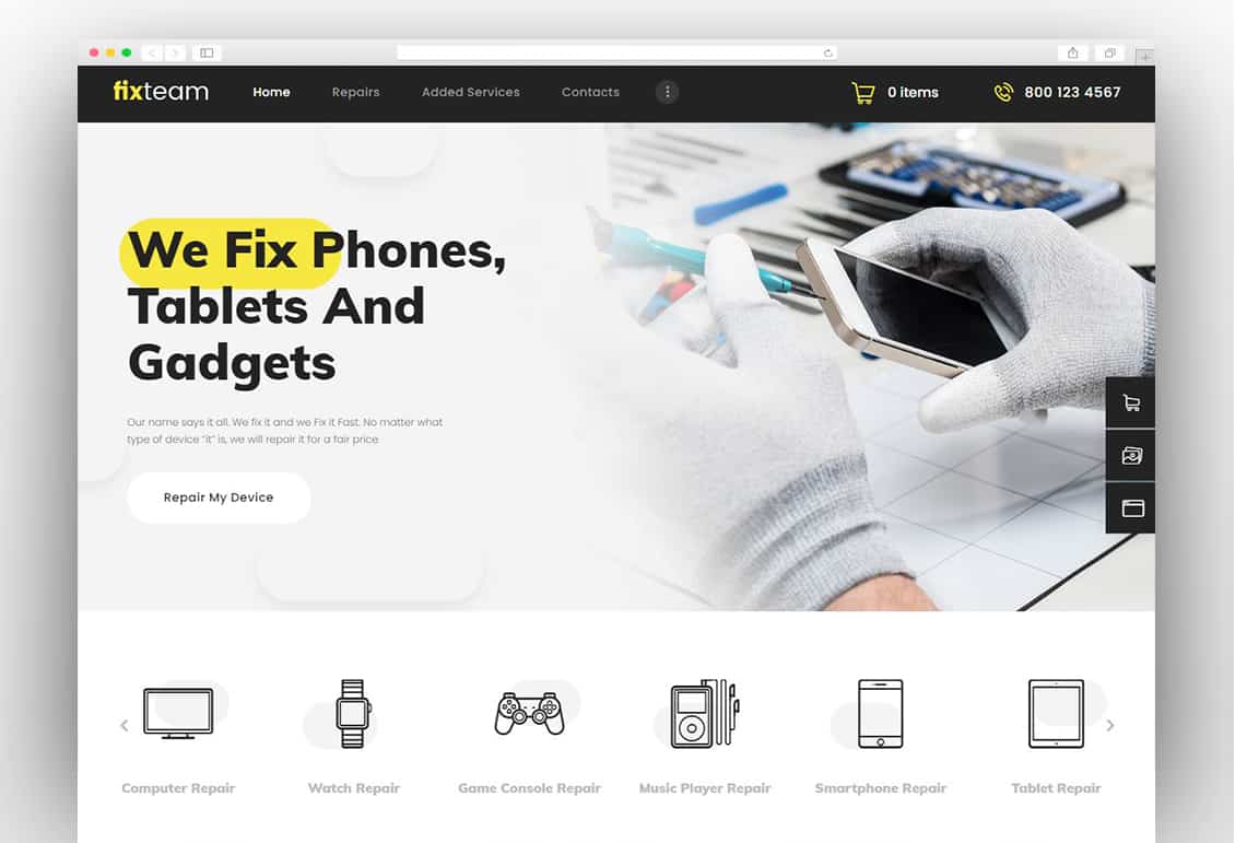 FixTeam | Electronics & Mobile Devices Repair WordPress Theme