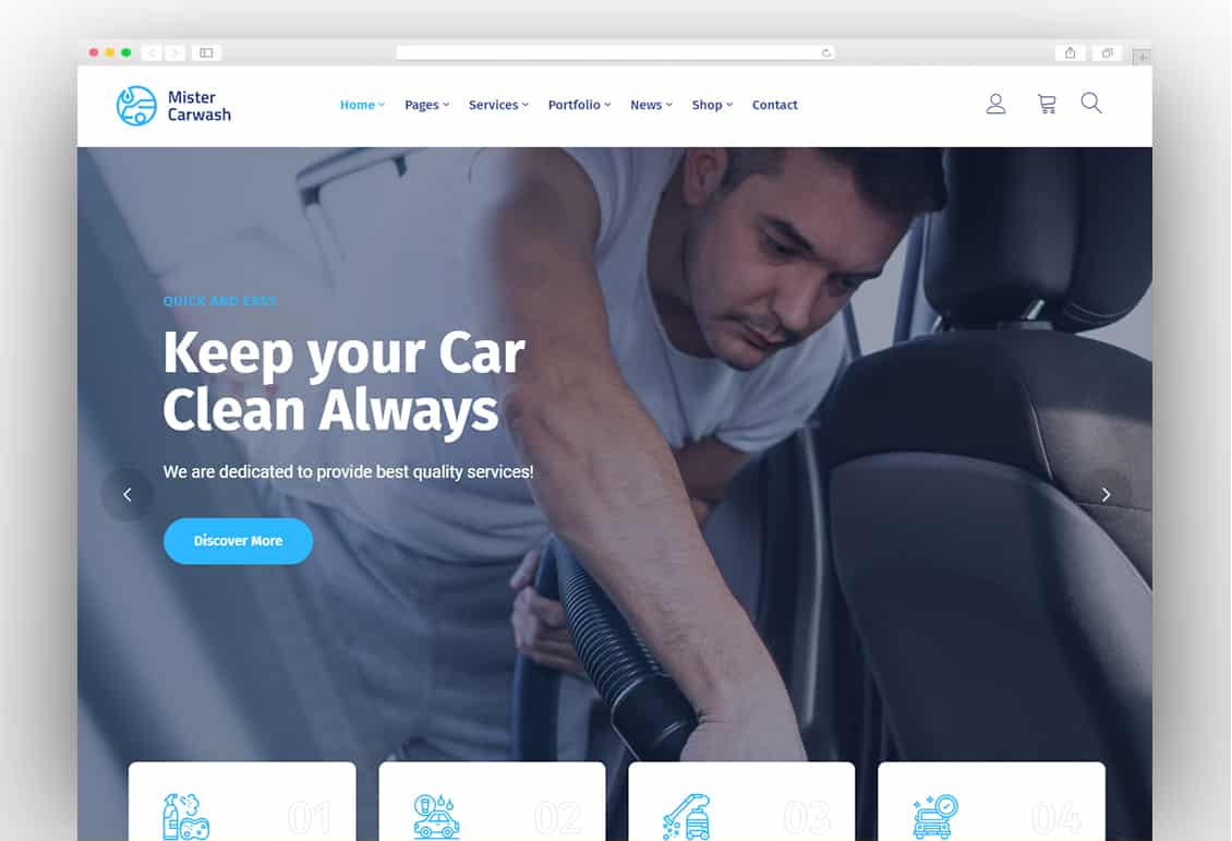 Mister -Car Wash WordPress Theme