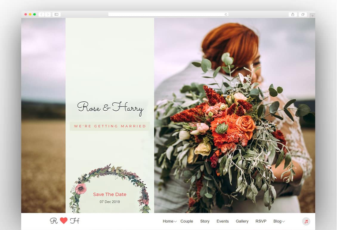 Rose - Responsive Wedding HTML Template