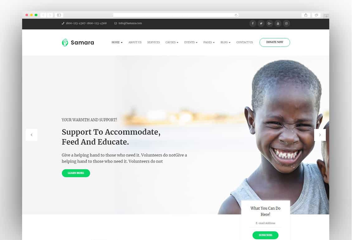 Samara - Charity/Fundraising WordPress Theme