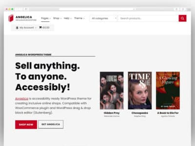 Angelica - Accessible Bookstore WordPress theme