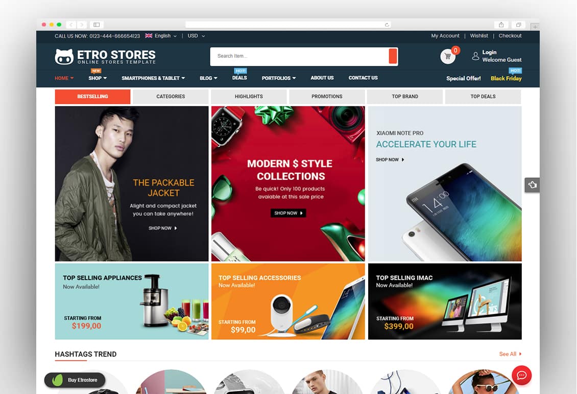 EtroStore - Electronics Store WooCommerce WordPress Theme (Mobile Layouts Ready)