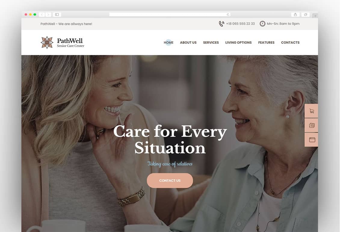 PathWell | A Senior Care Hospital WordPress Themes