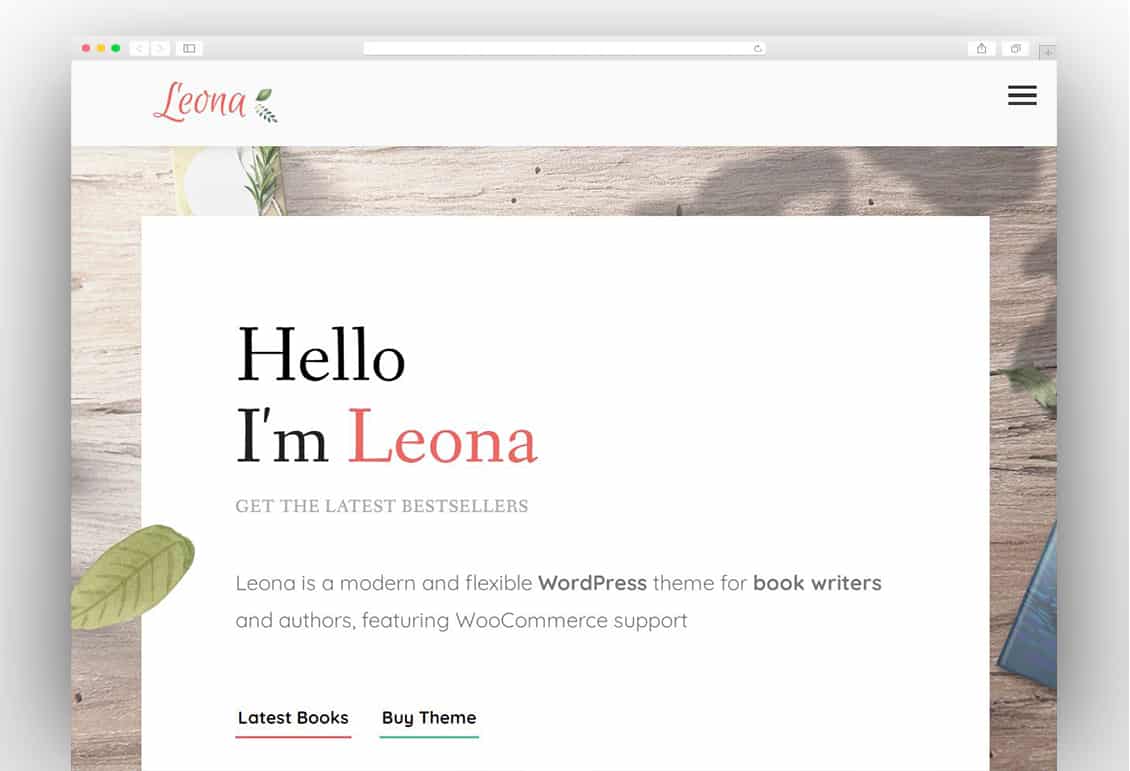 Leona - WordPress Theme for Book Writers and Authors