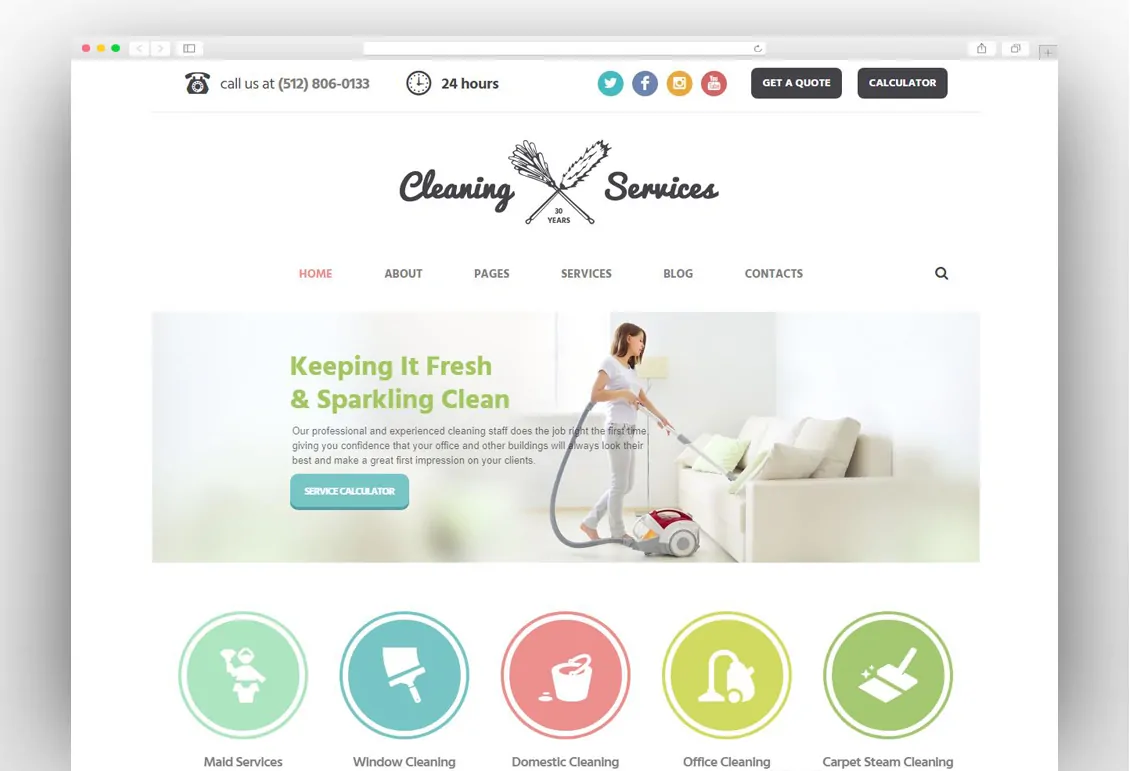 Cleaning Company - Maid & Janitorial Service WordPress Theme