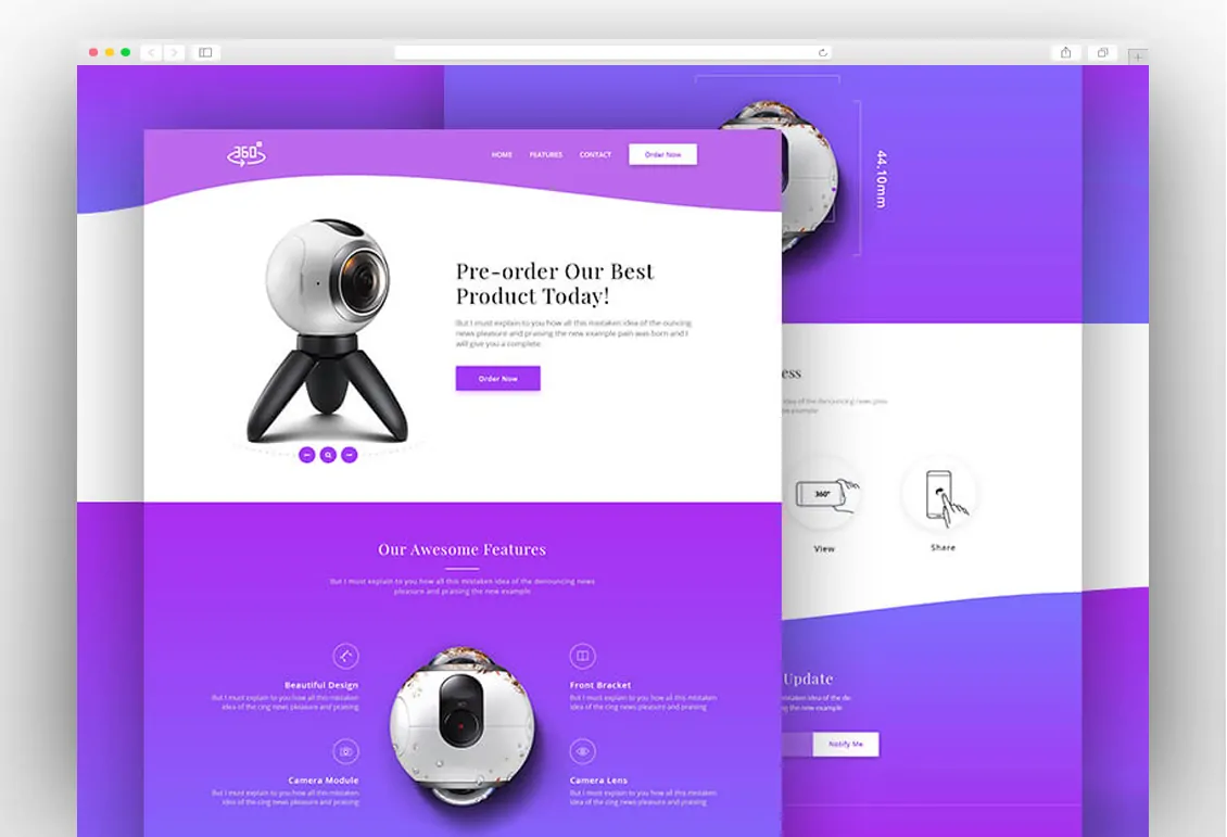360 Degree Product Landing Page
