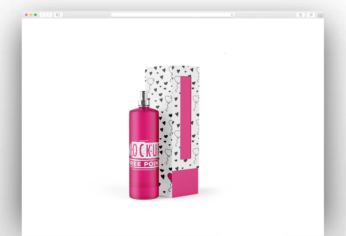 Beautiful Perfume Bottle PSD Mockup – Available with Bottle & Packaging Box Designs