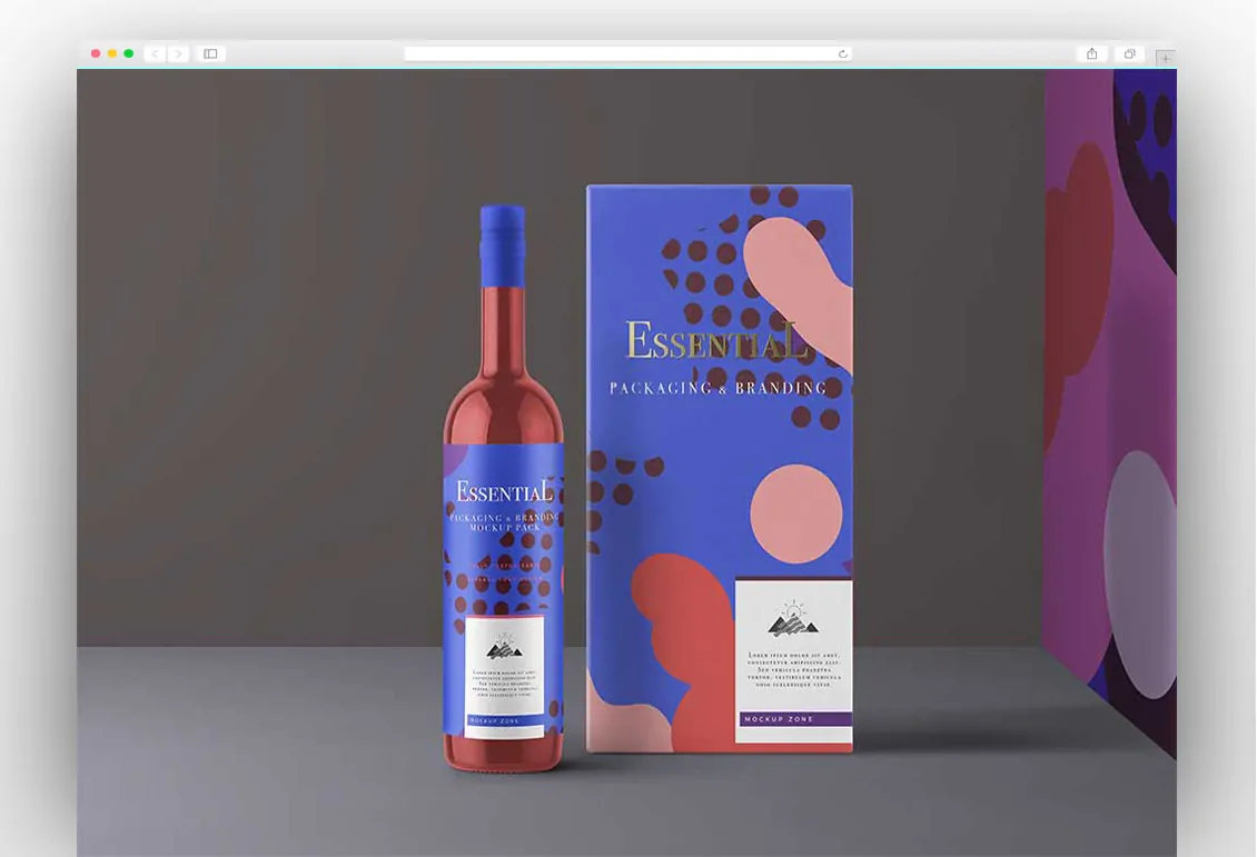 Free PSD Wine Bottle Mockup