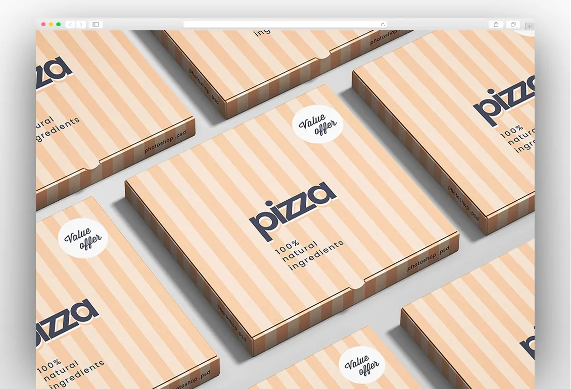 Free Pizza Box Mockup